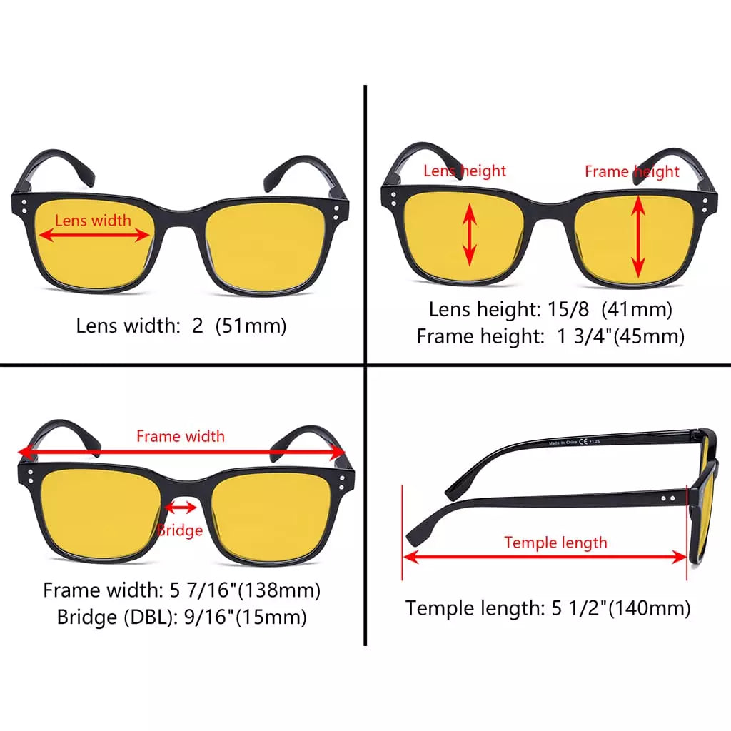 Amber Tinted Blue Light Blocking Reading Glasses Women