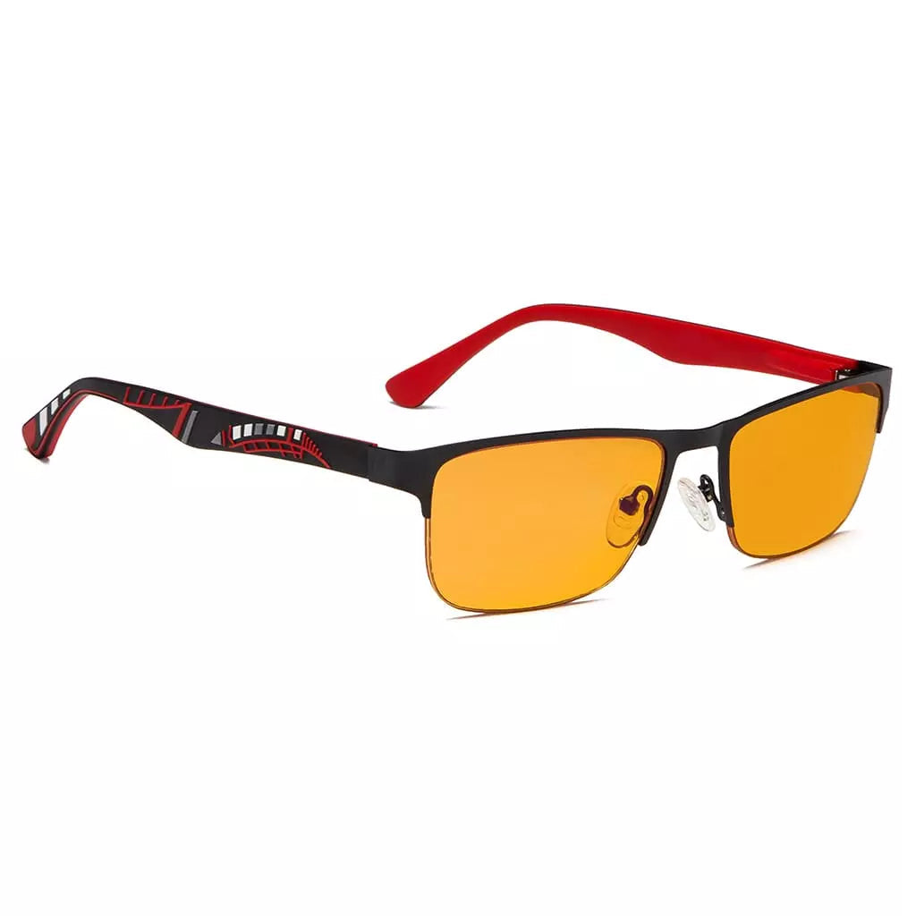 Half-Rim Orange Tinted Blue Light Blocking Reading Glasses Men