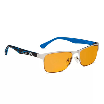 Half-Rim Orange Tinted Blue Light Blocking Reading Glasses Men
