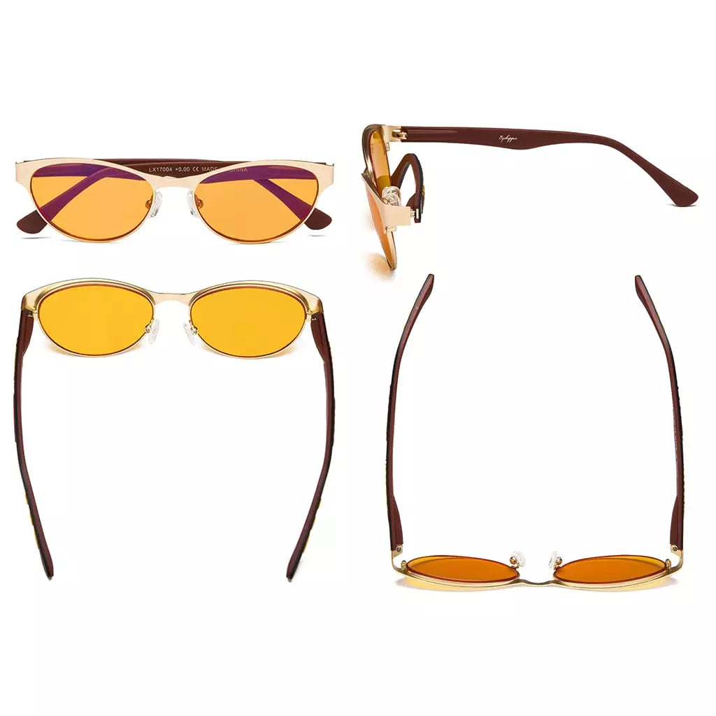 Cat-eye Blue Light Blocking Glasses Orange Tinted Women