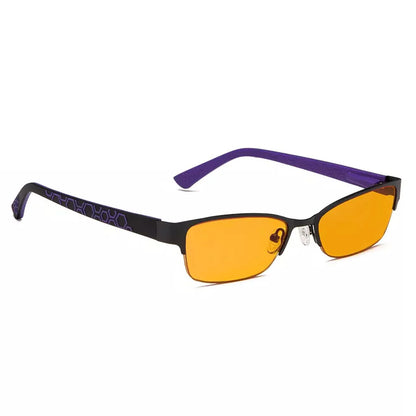 Half-Rim Orange Tinted Blue Light Blocking Reading Glasses Women