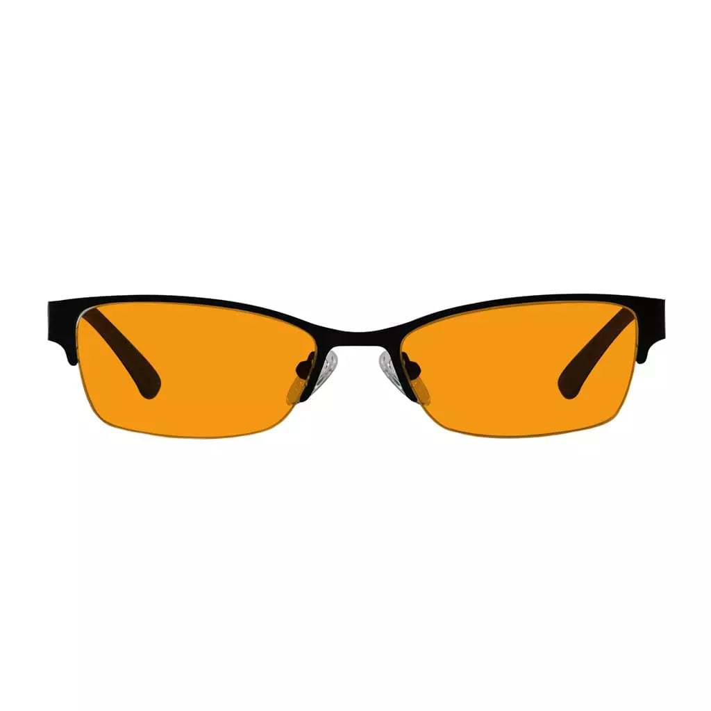 Half-Rim Orange Tinted Blue Light Blocking Reading Glasses Women