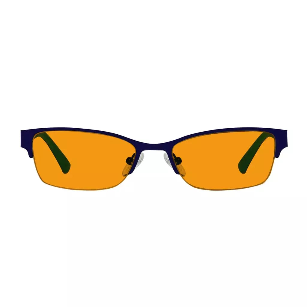 Half-Rim Orange Tinted Blue Light Blocking Reading Glasses Women