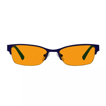 Half-Rim Orange Tinted Blue Light Blocking Reading Glasses Women