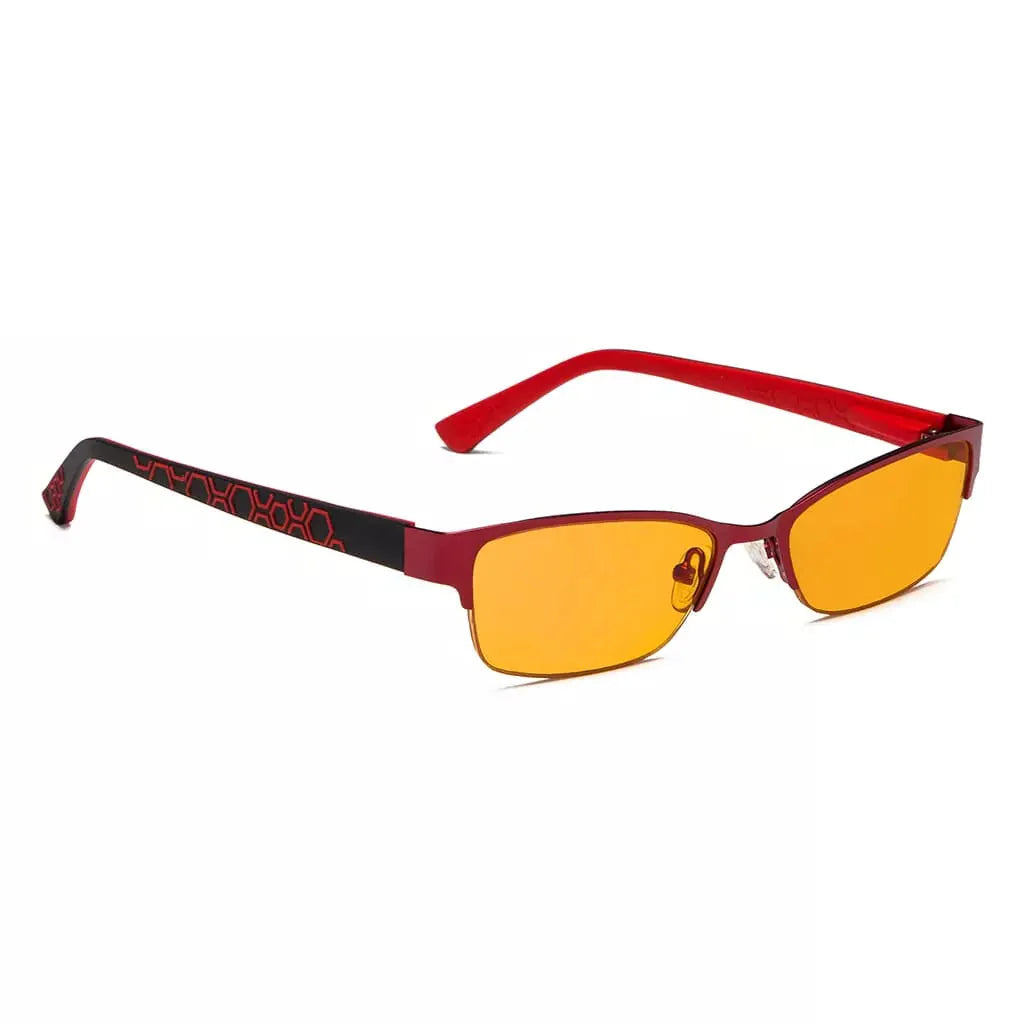 Half-Rim Orange Tinted Blue Light Blocking Reading Glasses Women