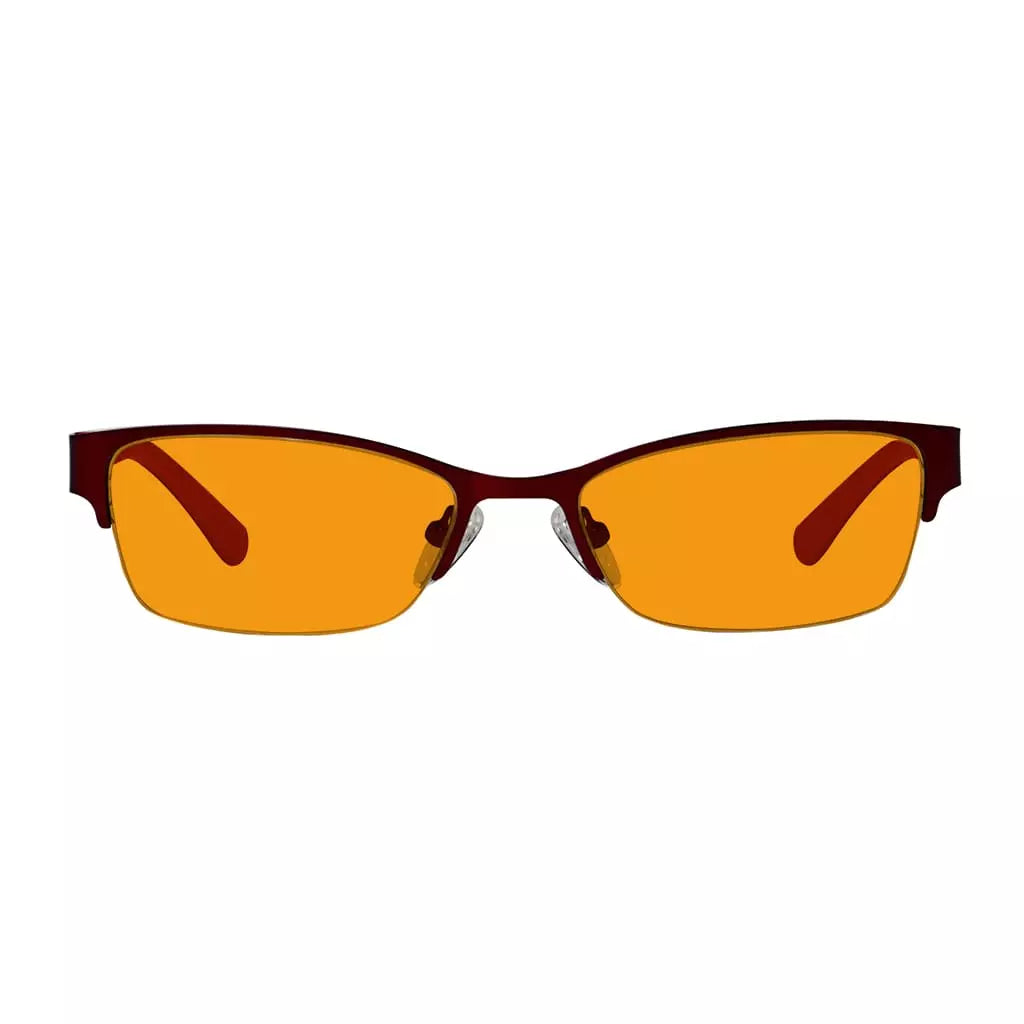 Half-Rim Orange Tinted Blue Light Blocking Reading Glasses Women