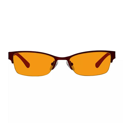 Half-Rim Orange Tinted Blue Light Blocking Reading Glasses Women