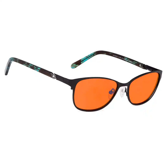 Rhinestone Orange Tinted Blue Light Blocking Reading Glasses for Women