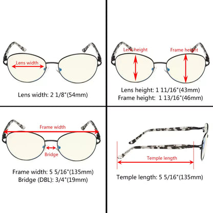 Cat-eye Blue Light Blocking Reading Glasses Women