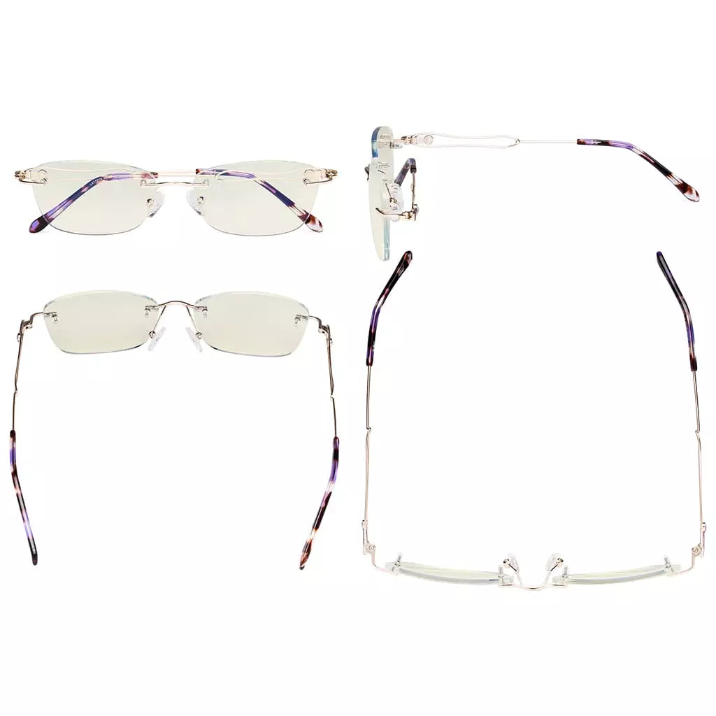 Rimless Blue Light Blocking Glasses Women
