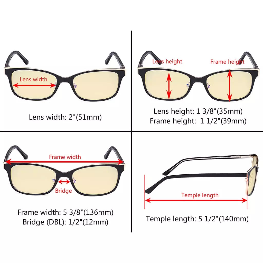 Blue Light Blocking Glasses Yellow Tinted Women