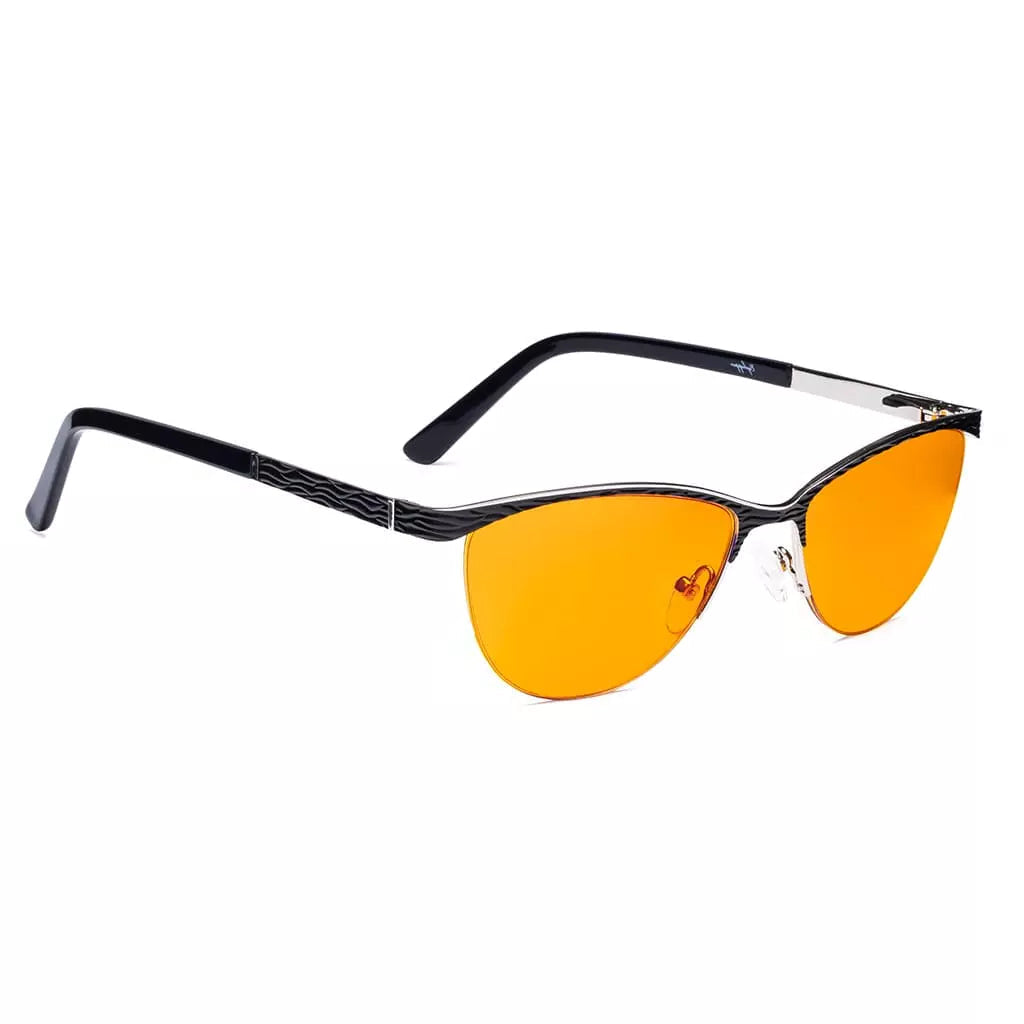 Semi Rimless Blue Light Blocking Glasses Orange Tinted Women