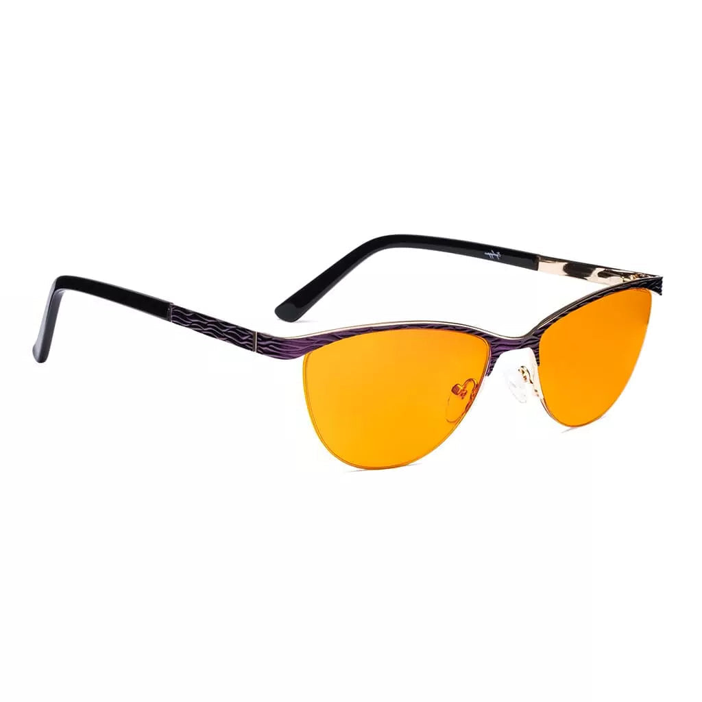 Semi Rimless Blue Light Blocking Glasses Orange Tinted Women