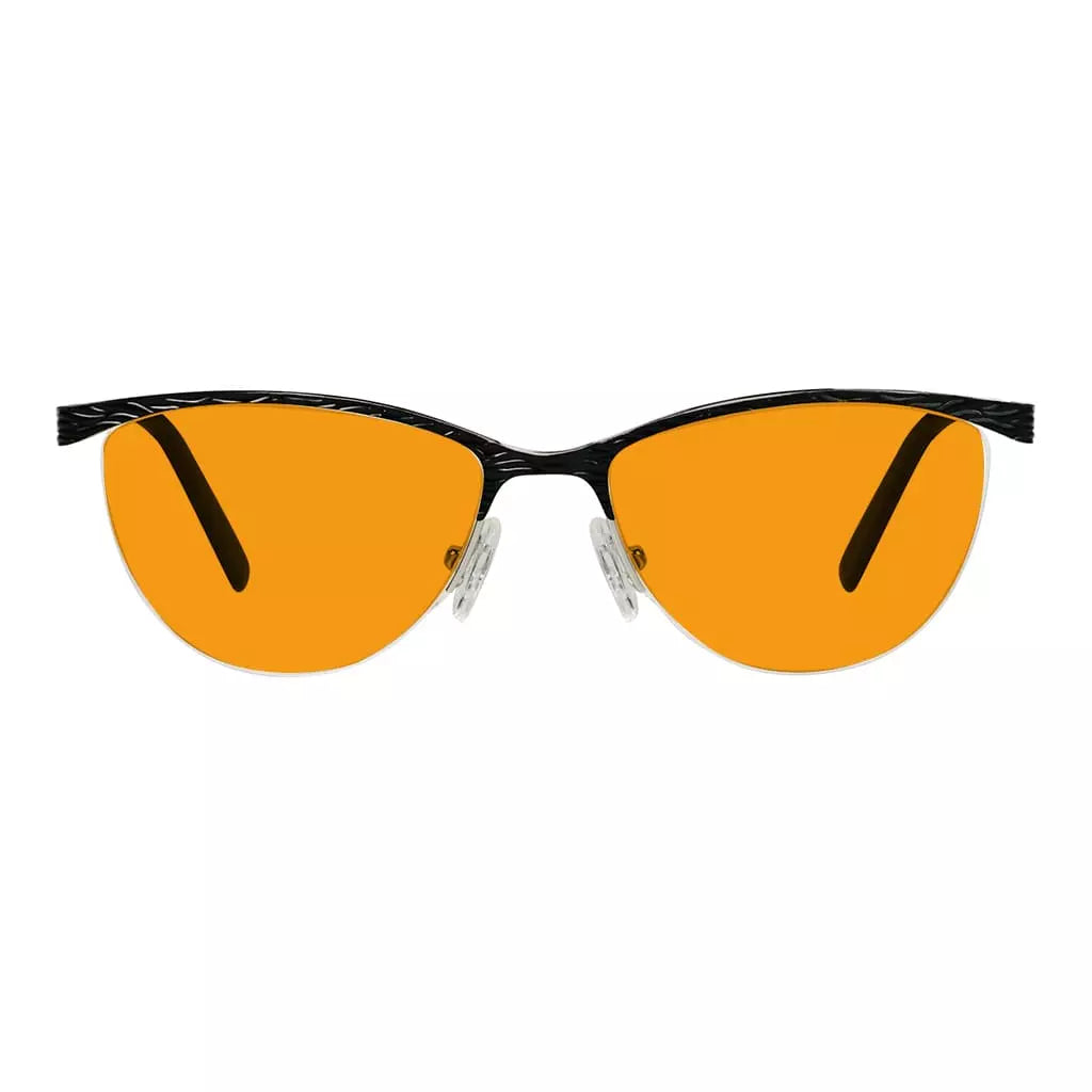Semi Rimless Blue Light Blocking Glasses Orange Tinted Women