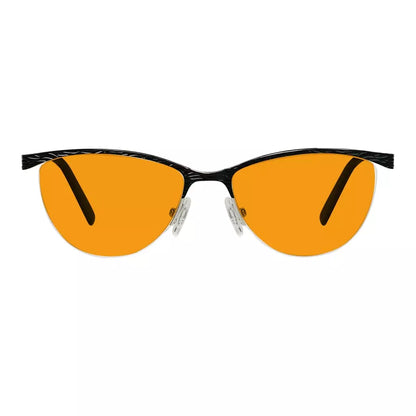Semi Rimless Blue Light Blocking Glasses Orange Tinted Women