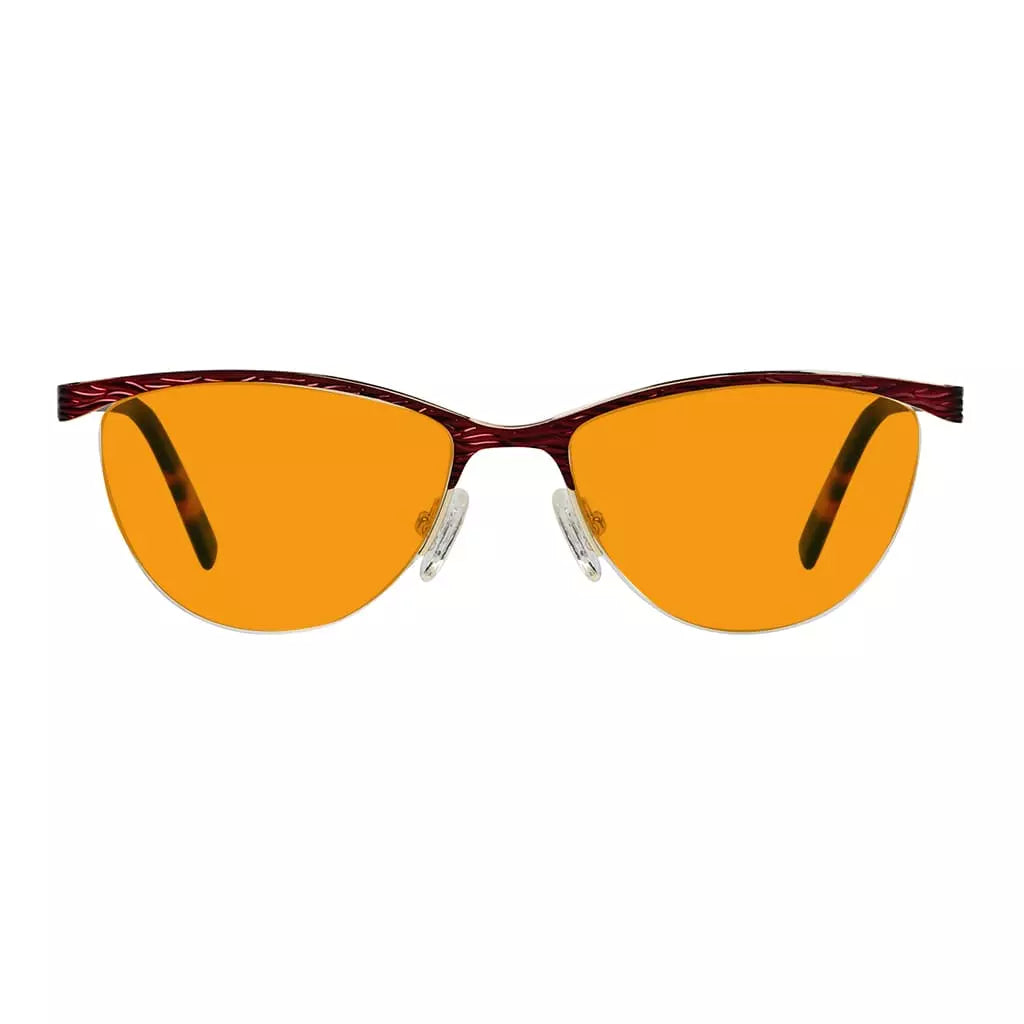 Semi Rimless Blue Light Blocking Glasses Orange Tinted Women