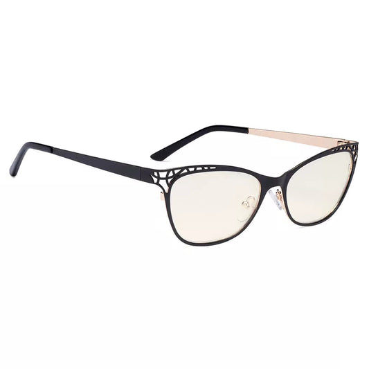 Cat-eye Blue Light Blocking Glasses Light Yellow Tinted Women