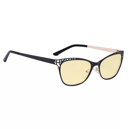 Cat-eye Blue Light Blocking Glasses Yellow Tinted Women