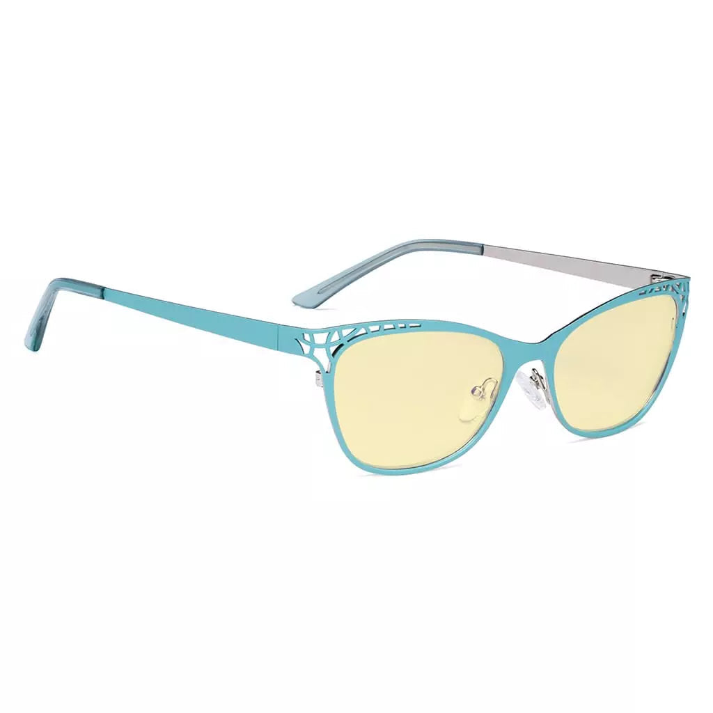 Cat-eye Blue Light Blocking Glasses Yellow Tinted Women