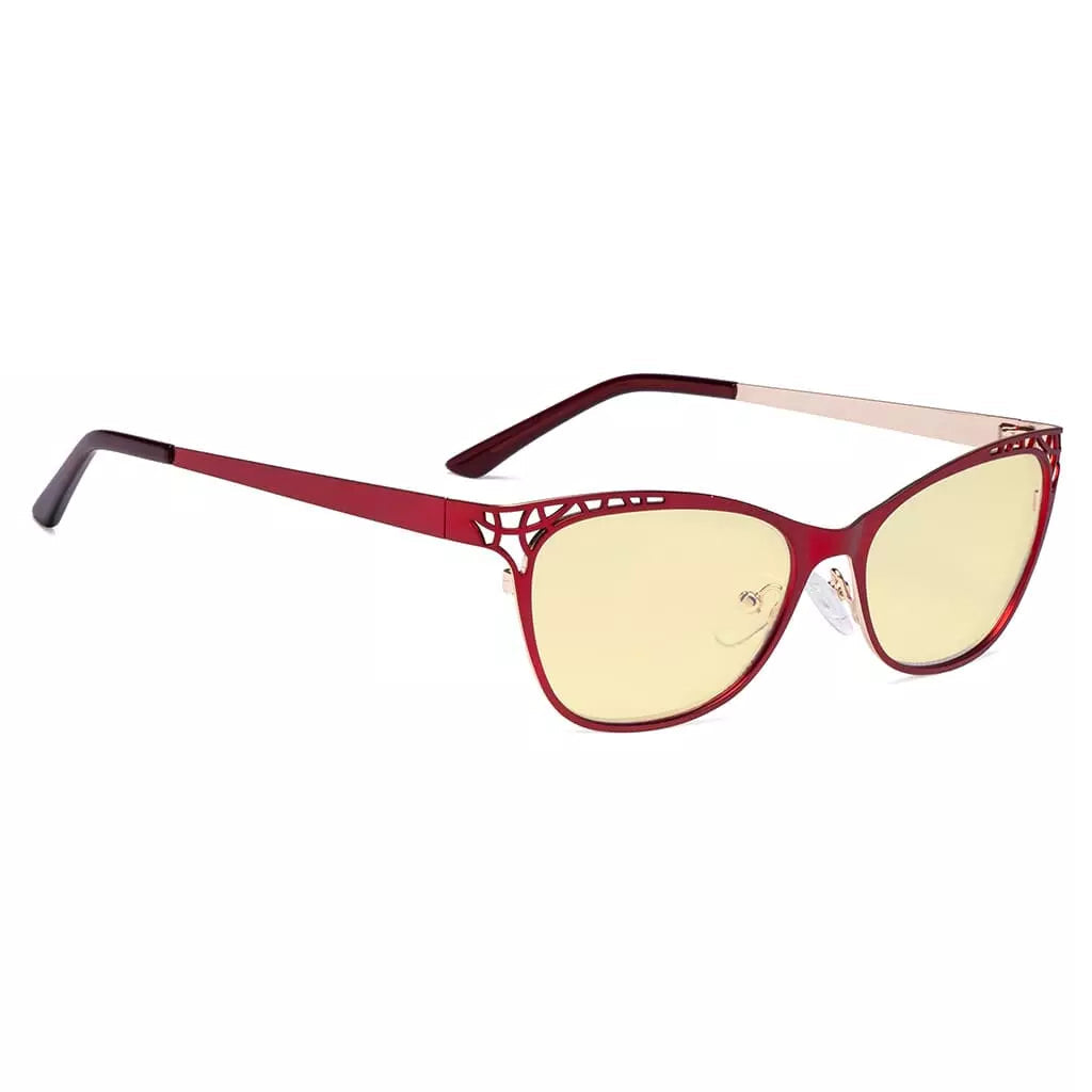 Cat-eye Blue Light Blocking Glasses Yellow Tinted Women