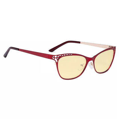 Cat-eye Blue Light Blocking Glasses Yellow Tinted Women