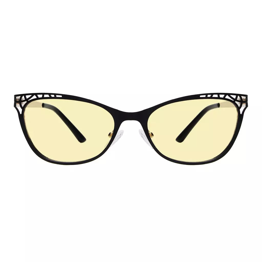Cat-eye Blue Light Blocking Glasses Yellow Tinted Women