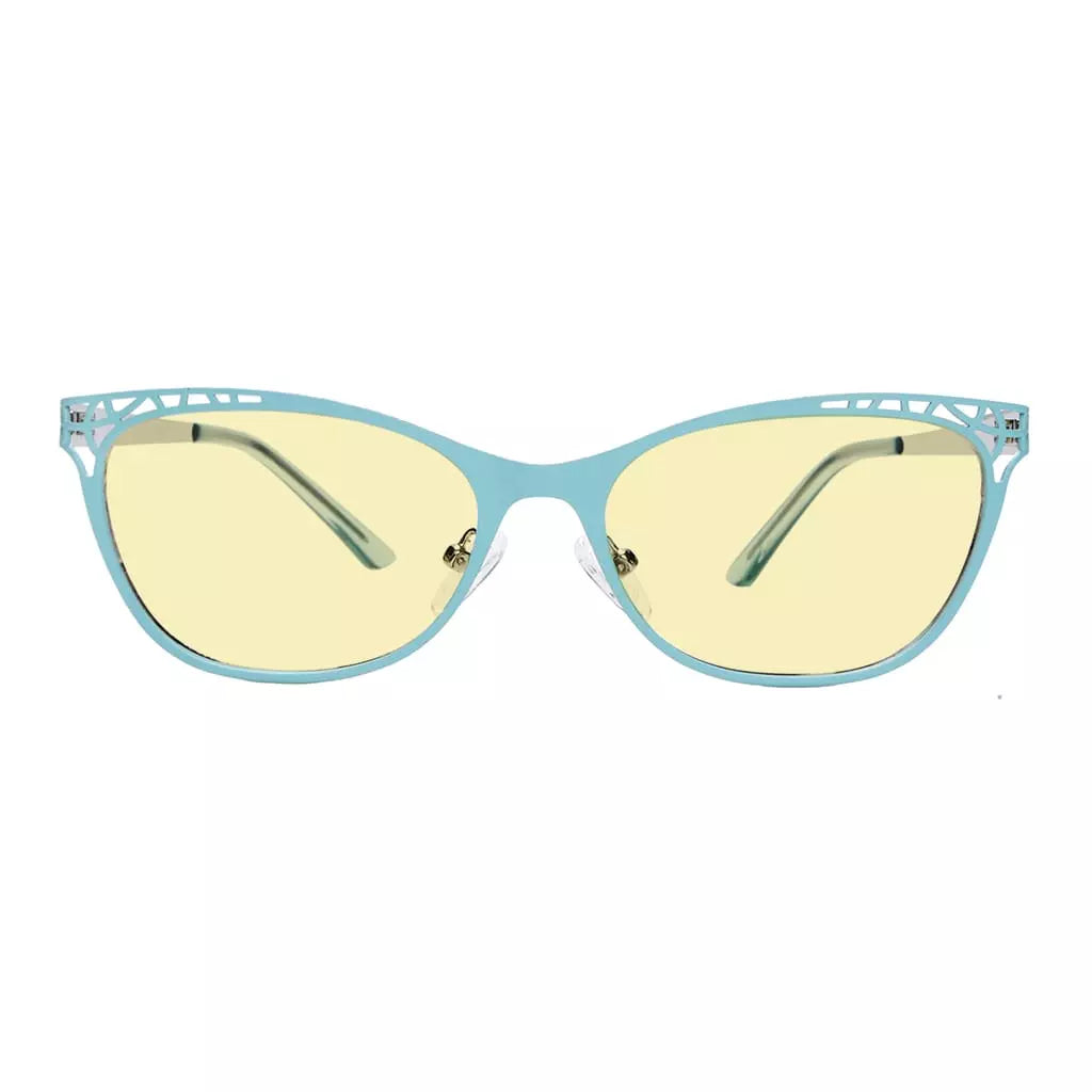 Cat-eye Blue Light Blocking Glasses Yellow Tinted Women