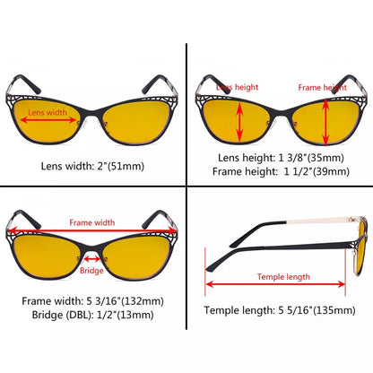 Cat-eye Blue Light Blocking Glasses Amber Tinted Women