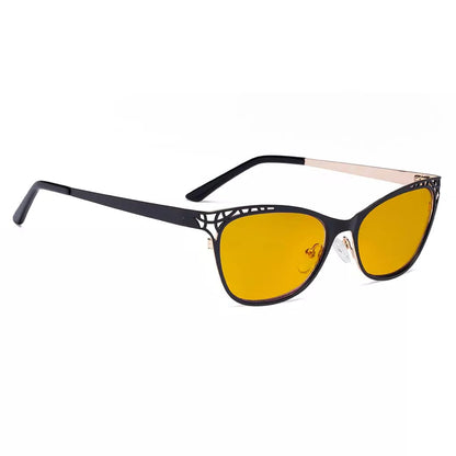 Cat-eye Blue Light Blocking Glasses Amber Tinted Women
