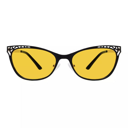 Cat-eye Blue Light Blocking Glasses Amber Tinted Women