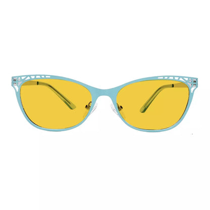 Cat-eye Blue Light Blocking Glasses Amber Tinted Women