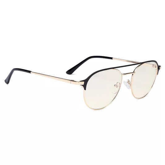 Pilot Blue Light Blocking Glasses Light Yellow Tinted Women
