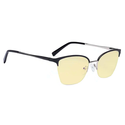 Half Rim Blue Light Blocking Glasses Yellow Tinted Women
