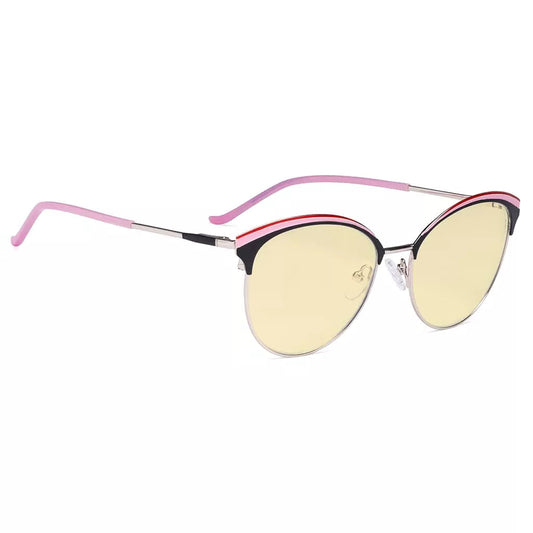 Cat-eye Blue Light Blocking Glasses Yellow Tinted Women