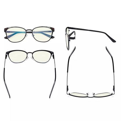 Light Yellow Tinted Butterfly Blue Light Blocking Glasses Women