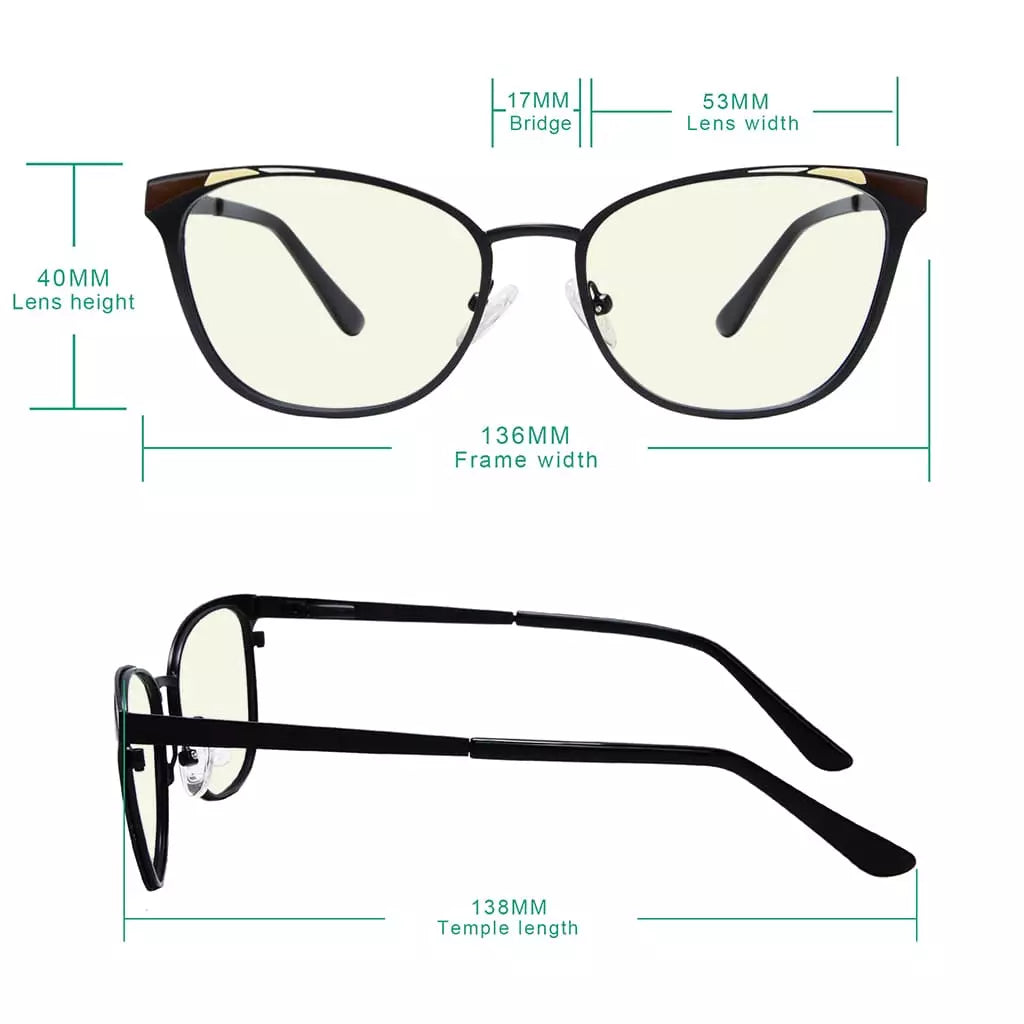 Light Yellow Tinted Butterfly Blue Light Blocking Glasses Women