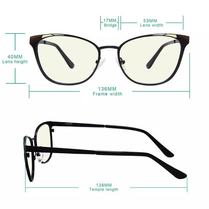 Light Yellow Tinted Butterfly Blue Light Blocking Glasses Women