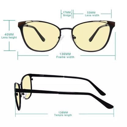Yellow Tinted Butterfly Blue Light Blocking Glasses Women
