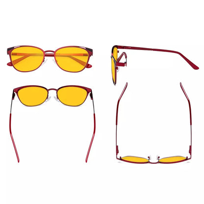 Amber Tinted Butterfly Blue Light Blocking Glasses Women