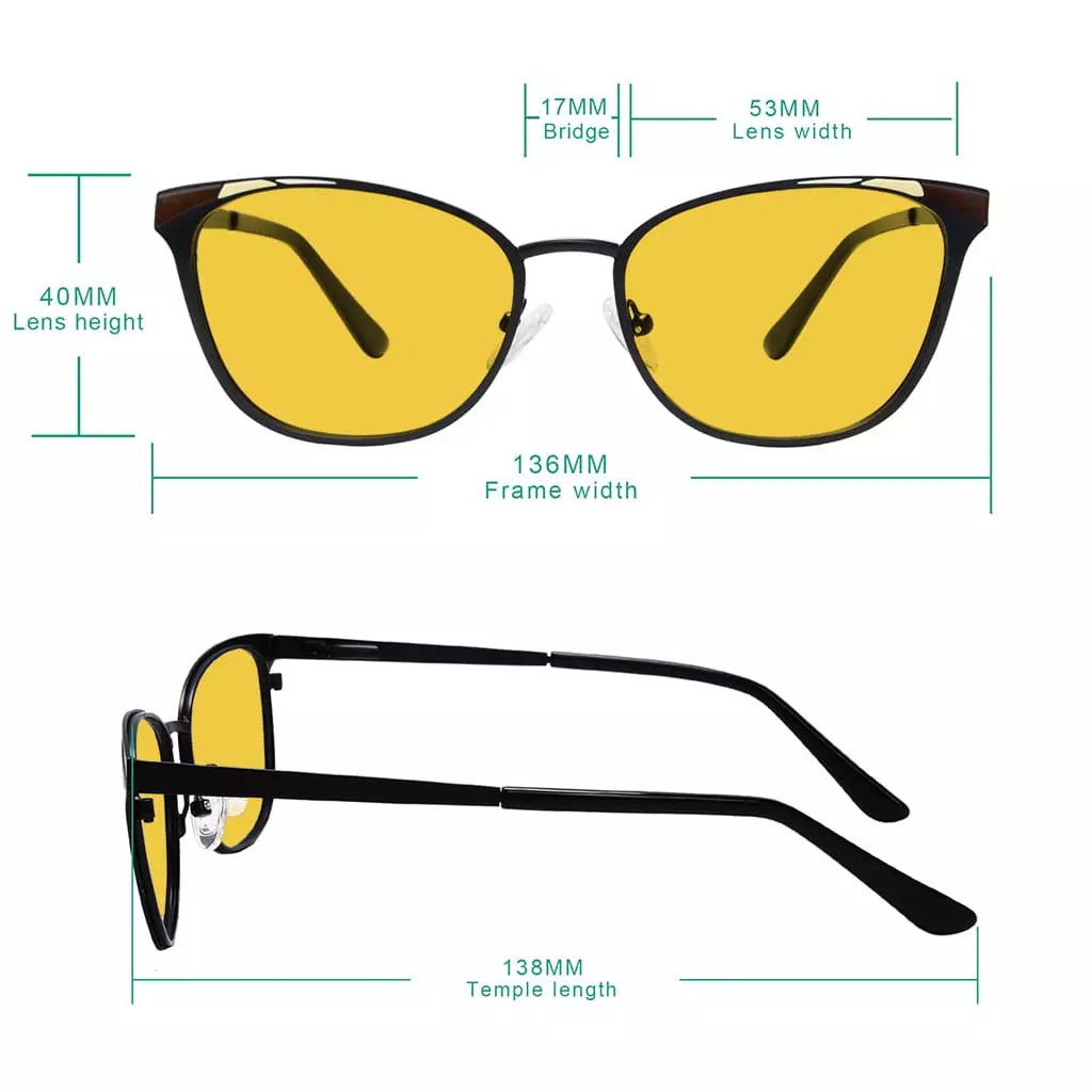 Amber Tinted Butterfly Blue Light Blocking Glasses Women