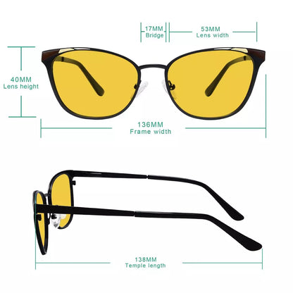 Amber Tinted Butterfly Blue Light Blocking Glasses Women