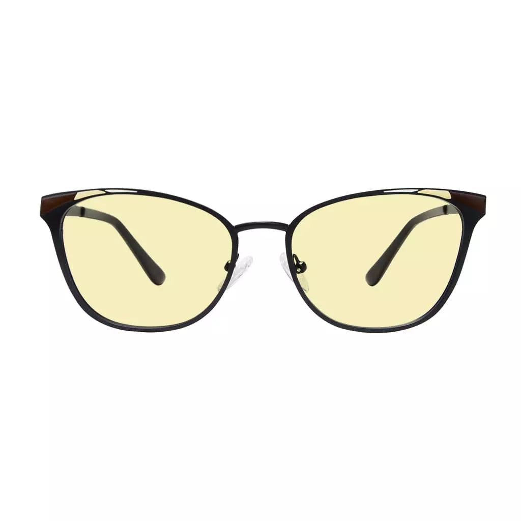 Yellow Tinted Butterfly Blue Light Blocking Glasses Women
