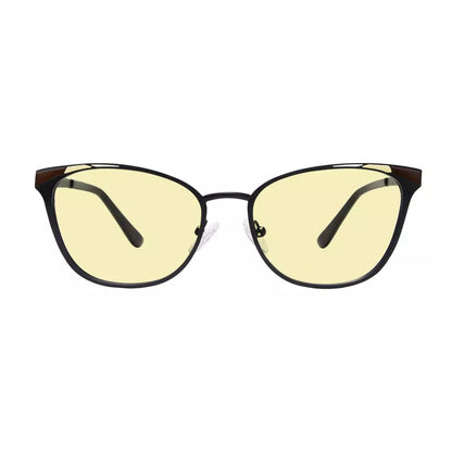 Yellow Tinted Butterfly Blue Light Blocking Glasses Women
