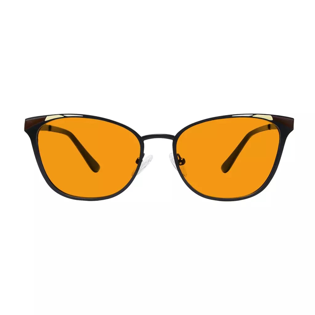 Orange Tinted Butterfly Blue Light Blocking Glasses Women