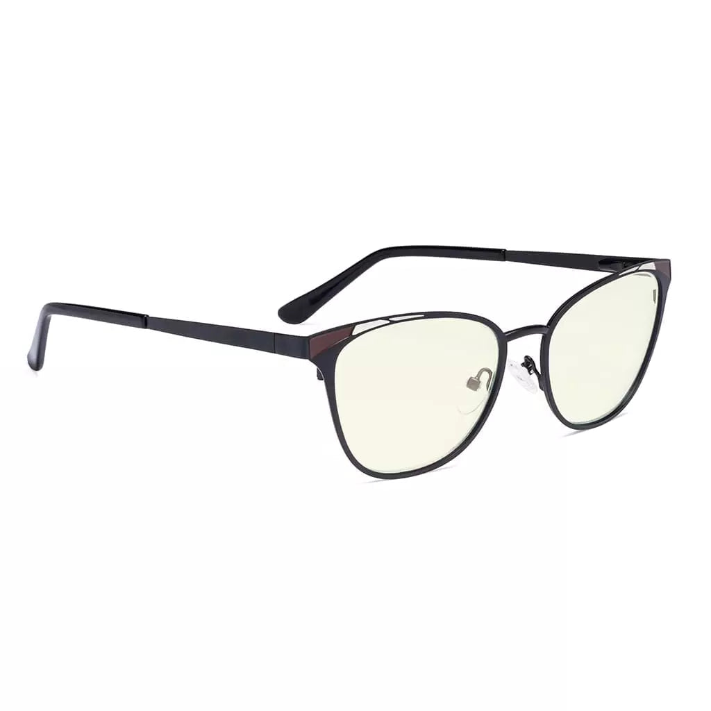 Light Yellow Tinted Butterfly Blue Light Blocking Glasses Women