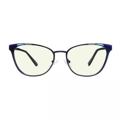 Light Yellow Tinted Butterfly Blue Light Blocking Glasses Women