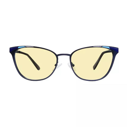 Yellow Tinted Butterfly Blue Light Blocking Glasses Women
