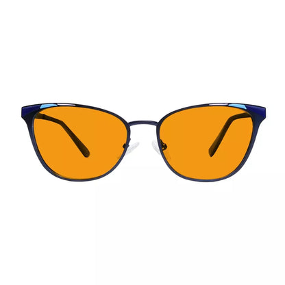 Orange Tinted Butterfly Blue Light Blocking Glasses Women