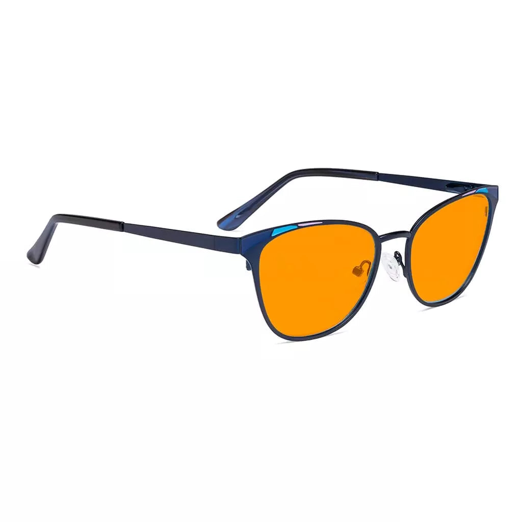 Orange Tinted Butterfly Blue Light Blocking Glasses Women