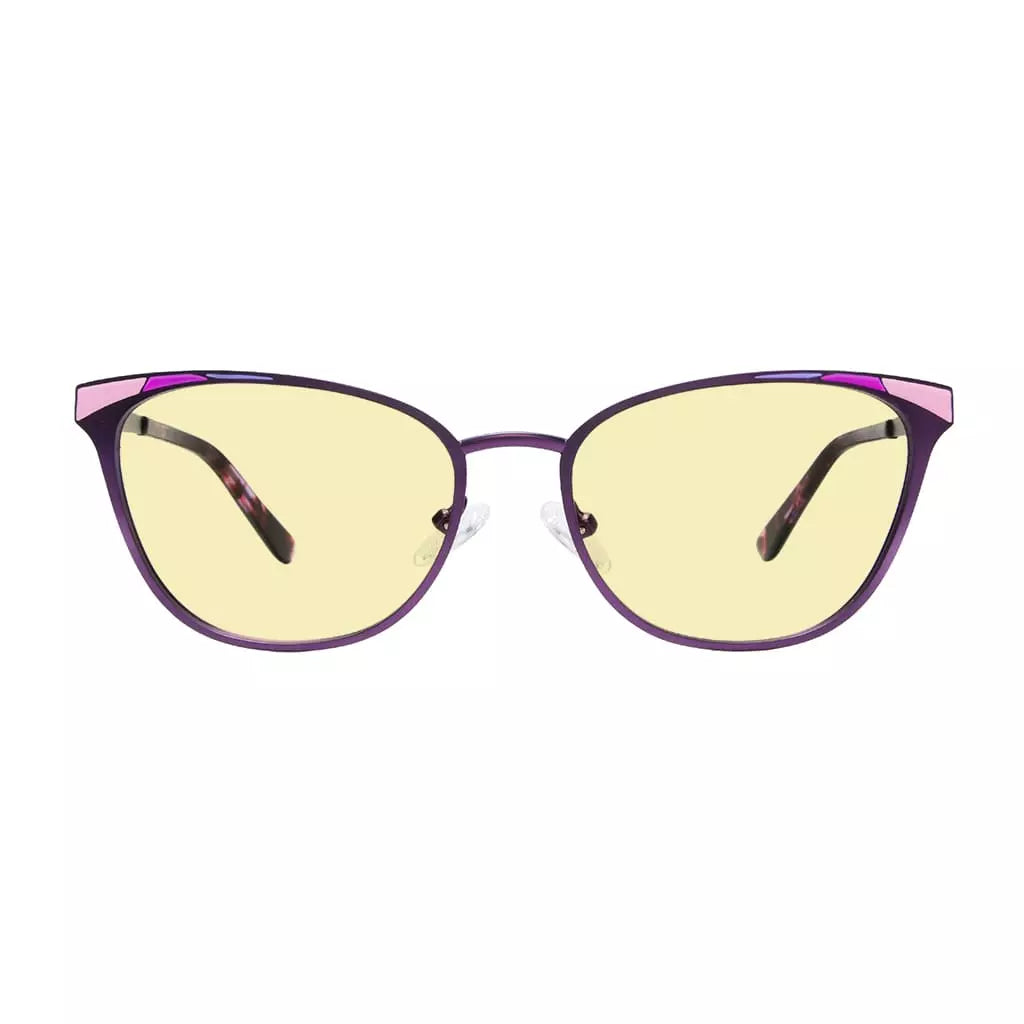 Yellow Tinted Butterfly Blue Light Blocking Glasses Women